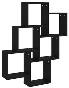807170 vidaXL Raft de perete cub, negru, 78x15x93 cm, PAL