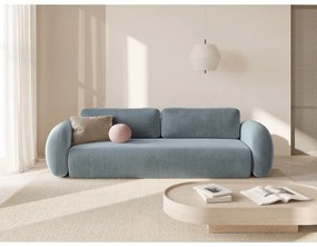 Canapea albastru prăfuit extensibilă/cu spațiu de depozitare cu tapițerie din catifea 262 cm Tonale – Cosmopolitan Design