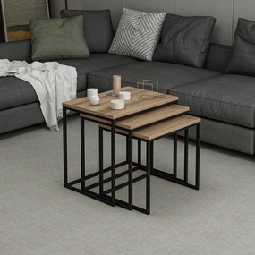 Masă pliabilă Evia Walnut, 3 buc