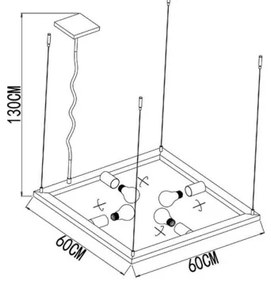 Lucide 73403/04/18 - Lustră pe cablu THOR 4xE27/60W/230V