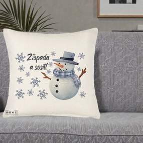Perna Decorativa Zapada a Sosit Om de Zapada, 40x40 cm, Crem Reliefat, Husa Detasabila, Perna Inclusa, BEKZ®