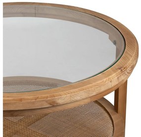 Masuta de cafea decorativa, din lemn de pin, Natur, 75 cm. Firmin