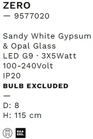 Pendul design decorativ ZERO alb/opal
