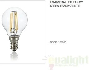 Bec LED CLASSIC E14 4W SFERA TRASPARENTE 3000K 101200