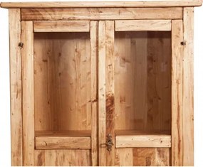 Vitrina mica, L68 25 H98 cm, natur antic, lemn masiv