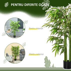 HOMCOM planta artificiala bambus in ghiveci, 140 cm | Aosom Romania