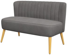 HOMCOM Canapea retro 2 locuri, picioare din lemn, 117 cm x 56,5 cm x 77 cm, gri închis | Aosom Romania