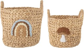 Coșuri de jucării pentru copii în culoare naturală 2 buc. din zambilă de apă ø 32x32 cm Agnes – Bloomingville Mini