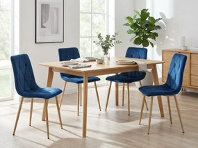 Scaun de dining din catifea albastra LIBRA