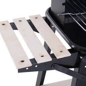 Outsunny Gril cu Carbune Barbecue Picnic Inaltime Reglabila Negru 87x 45 x 83 cm | Aosom Romania