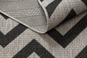 Covor sisal Floorlux 20340 argint si negru Zig Zag