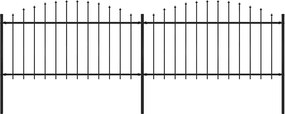 vidaXL Gard de grădină cu vârf tip suliță din oțel, 359x150 cm, negru
