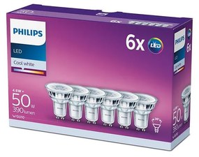 SET 6x bec LED Philips GU10/4,6W/230V 4000K