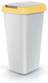 Coș de gunoi cu capac colorat, 25 l, galben/gri