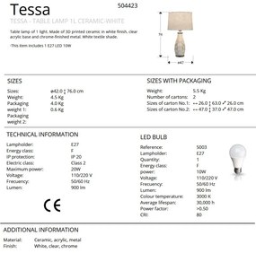 Lampa de masa din ceramica imprimata 3D Tessa