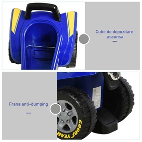 HOMCOM Quad Jucărie Licențiat GOODYEAR pentru Copii 18-36 Luni, cu Efecte Luminoase și Sonore, Albastru și Galben | Aosom Romania