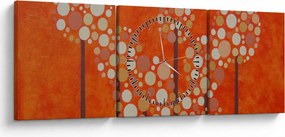 Tablou - Pădurea portocalie (cu ceas) (90x30 cm)