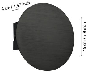 Aplică LED Eglo 901198 TALAMELLO LED/4W/230V 3000K negru