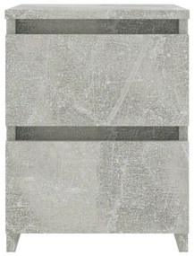 Noptiere, 2 buc., gri beton, 30 x 30 x 40 cm, pal