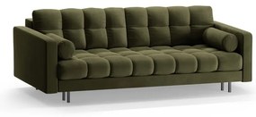 Canapea verde extensibilă, cu spațiu de depozitare cu tapițerie din catifea 222 cm Bali – Cosmopolitan Design