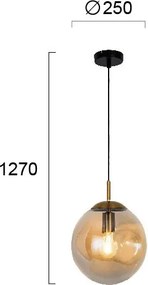 Lustră suspendată pe cablu OSCAR, 1xE27/40W/230V, bej fumuriu