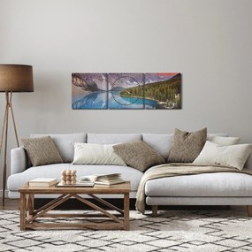 Tablou - Peisaj montan din Canada (cu ceas) (90x30 cm)