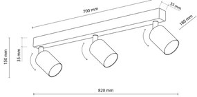 Spot NEX 3xGU10/10W/230V bej