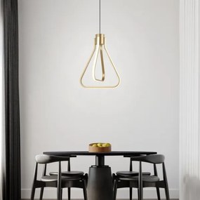 Lustră LED ZING pe cablu, 19W, 230V, auriu