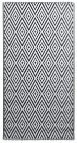 Covor de exterior, alb si negru, 160x230 cm, PP white and black, 160 x 230 cm