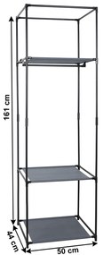 Raft pentru vestiar ALBUS, metal și țesătură, negru