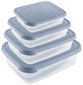 Set 4 caserole din plastic, 0,3/0,6/1,2/2 l