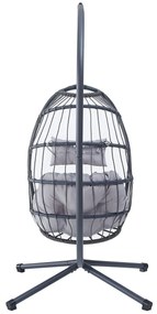 Autronic Scaun suspendat, metal, polyratan, gri, AZ-V 1269GREY