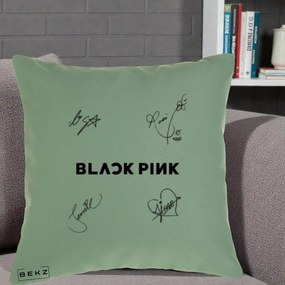 Perna Personalizata K-pop BLACKPINK Tinute Negre Grup Simplu, 40x40 cm, Verde, Husa Detasabila, Perna Inclusa, BEKZ®