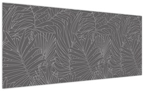 Tablou - Frunze de palmier gri (120x50 cm)