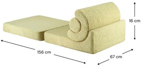 Fotoliu pentru copii verde cu tapițerie din țesătură bouclé Flipster – Wigiwama