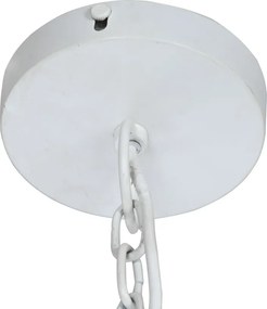 Lustră suspendată din metal, alb și auriu, finisaj patinat, 16 x 77 cm, „Provins”