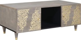 vidaXL Masă de cafea Gri 100 x 54 x 40 cm Lemn de mango solid