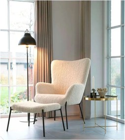 Taburet crem cu tapițerie din blană artificială Glasgow – House Nordic