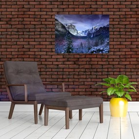 Tablou cu peisaj montan iarna (70x50 cm)