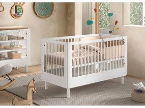 Pătuț alb din lemn de fag 70x140 cm Forrest – Vipack