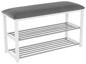Bancuta cu spatiu de pantofi Langella gri 81/31/49 cm