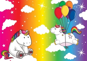 Fototapet - Unicorn - curcubeu (254x184 cm), în 8 de alte dimensiuni noi