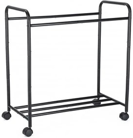 Cos De Rufe Cu Roti, Negru, 77 x 41 x 81.5 cm