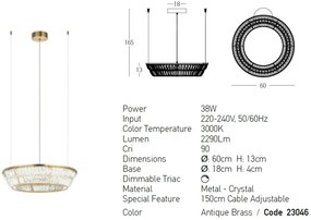 Lustra LED dimabila design elegant Luxury D-60cm
