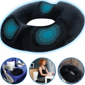 Perna Colac pentru hemoroizi, epiziotomie, de sezut | perna antihemoroizi - Culoare Negru | Donut