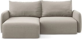 Colțar taupe extensibil/cu spațiu de depozitare cu tapițerie din catifea (cu colț pe partea stângă/cu șezlong) Kalena – Makamii