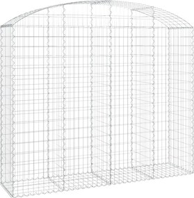 vidaXL Coș gabion arcuit, 200x50x160/180 cm, fier galvanizat