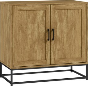 HOMCOM Bufet de Bucătărie cu 2 Nivele și Raft Reglabil, Mobilier din Pal Melaminat și Oțel, 80x40x78 cm, Lemn Natural | Aosom Romania