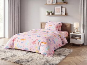 Lenjerie de pat din microfibra pentru copii DINO ISLAND colorata Dimensiune lenjerie de pat: 70 x 90 cm | 140 x 200 cm