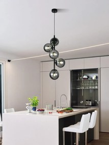 Lustra model N6804-5 – 5 abajururi elegante, finisaj negru